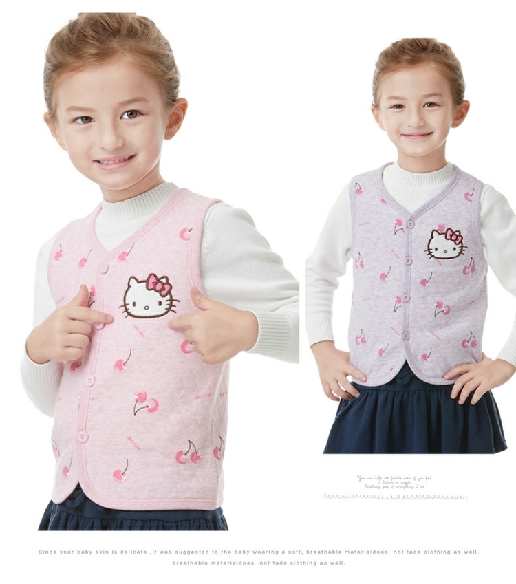 Áo vest trẻ em cotton Katie mèo mùa thu và mùa đông cô gái chăn bông trẻ em quần áo trẻ em nam