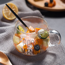 Creative transparent belly glass water Cup breakfast cup household teacup glass drink cup fruit juice cup Milk Cup