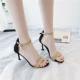 Phiên bản Hàn Quốc mùa hè 2018 mới sandal cao gót đẹp với hở ngón từ khóa màu phù hợp với nữ cao gót nữ sinh viên đại học