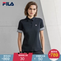 FILA Fila Official Women Short POLO2019 Mùa xuân mới Thể thao Casual Đan ngắn tay áo Polo - Áo polo thể thao áo polo cao cấp