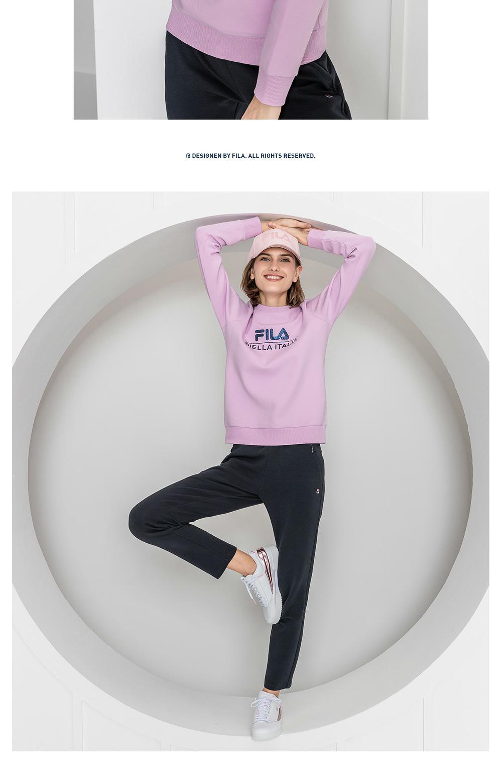 Áo len nữ chính hãng của Fila Fila 2019 Mùa xuân Thời trang mới LOGO In Áo len nữ mặc - Thể thao lông cừu / jumper áo hoodie nữ màu đen