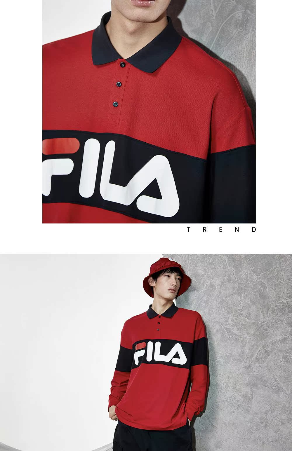 Áo sơ mi nam cổ điển QUẦN ÁO Fila POLO mùa xuân 2019 xu hướng thời trang mới thể thao đan áo dài tay nam - Áo polo thể thao 1áo polo nữ trắng