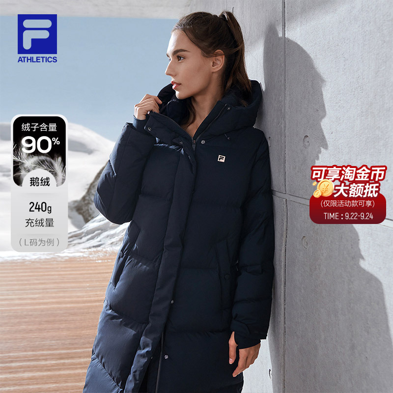 Fila Goose down | Fila Official Women's down Jacket Mid-Length 26 Winter New Windproof Waterproof Coat Fila Goose down | Fila Official Women's down Jacket Mid-Length 26 Winter New Windproof Waterproof Coat
