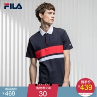 Áo thun nam chính hãng của FILA Fila 2019 Mùa xuân mới Thể thao giản dị đan sọc ngắn tay áo sơ mi nam - Áo polo thể thao 1áo polo nữ trắng