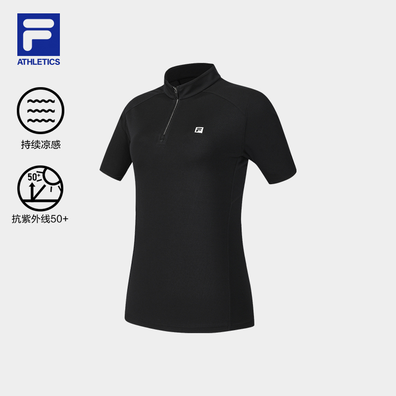 Fila Official Women's Knitted Short-Sleeved Shirt 2026 Summer New Outdoor Sports Basic Sun Protection Cool T-Shirt Fila Official Women's Knitted Short-Sleeved Shirt 2026 Summer New Outdoor Sports Basic Sun Protection Cool T-Shirt