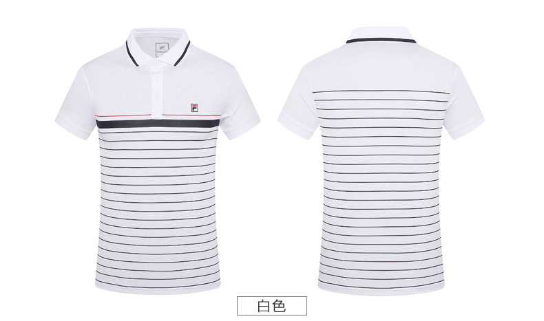 FILA Fila Nam Ngắn POLO2018 New Casual Thể Thao Thoáng Khí Skinny của Nam Giới Tops Ngắn Tay Áo Sơ Mi áo polo nữ form rộng