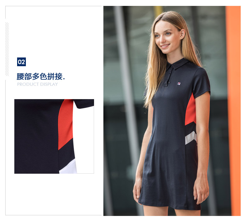 FILA Fila nữ thể thao ăn mặc 2018 mùa hè mới POLO ăn mặc thời trang giản dị thể thao váy phụ nữ bộ thể thao adidas nữ