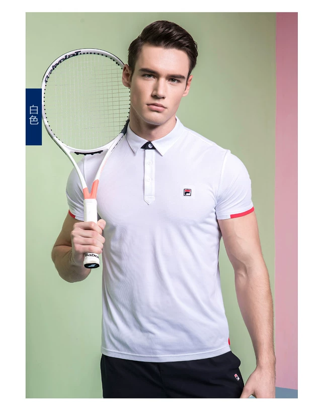 FILA Fila nam ngắn POLO2018 mới thời trang giản dị thể thao nam áo sơ mi thoáng khí ngắn T ngắn tay áo sơ mi