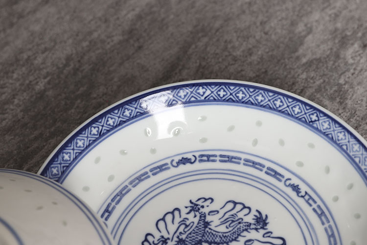 Đĩa gốm tấm Jingdezhen bộ đồ ăn màu xanh lam và trắng tinh tế nồi gốm món ăn nấu ăn hoài cổ điển - Đồ ăn tối khay gỗ đựng đồ ăn