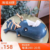 Nordic Creative Tissue Box Minima Home Draw Cardboard Box Deer Swing cute Living room Restaurant Napkin Box Tea Table