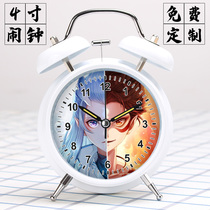 Creative Nezha super loud sound small alarm clock for students with silent bedside lazy simple childrens boy cartoon alarm clock