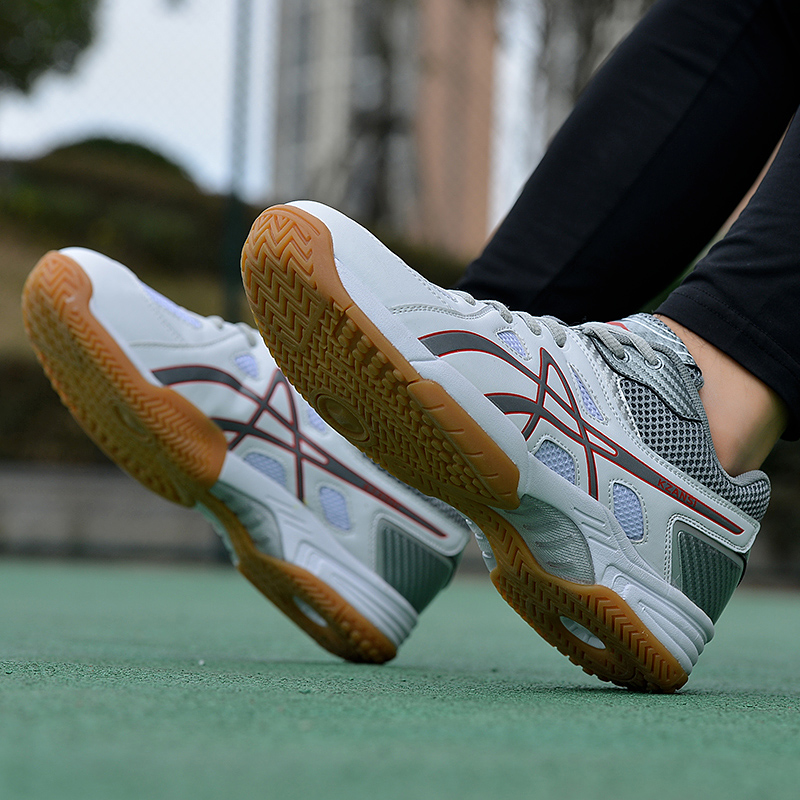 Professional volleyball shoes men and women Jutting the same tug-of-war special shoes gas row children anti-slip bull gluten bottom tennis shoes