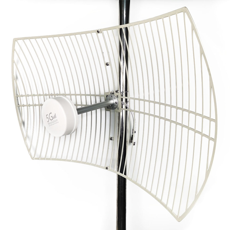 4g 5g 698-6000Mhz Full-Band Grid Parabolic Antenna 2X30Dbi Dual Interface for Router