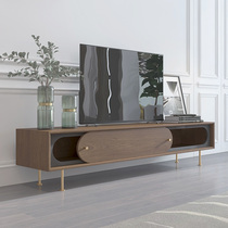 Nordic light extravagant TV cabinet modern minimalist TV cabinet Tea Table Combo Walnuts Wood Color Storage Locker Room furniture