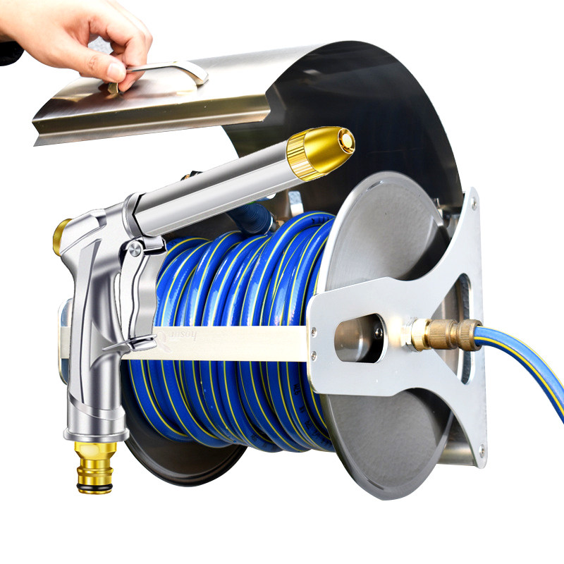 Stainless steel water pipe containing layer frame watering garden Soft domestic high-pressure gardening landscaping garden collecting pipe water pipe car curler