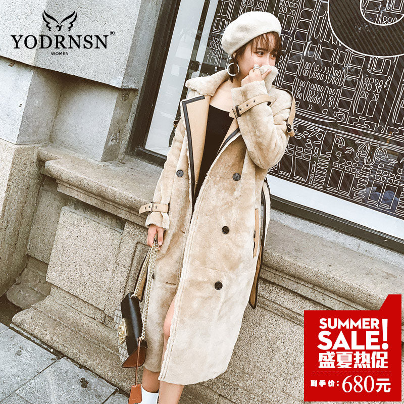 Utis chống mùa giải phóng mặt bằng Thổ Nhĩ Kỳ lông một chiếc áo khoác nữ dài áo gió cừu xén lông cừu fur coat