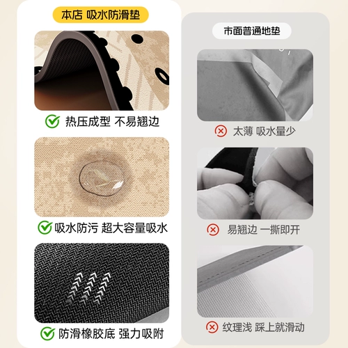 Быстросохнущий ковер для домашнего использования, нескользящий коврик, хорошо впитывает воду