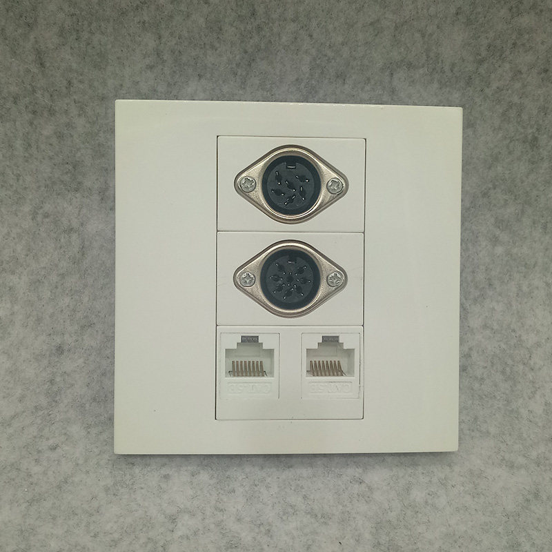 Type 86 Trinity Eight-core Handout Conference microphone Dual network socket Panel 8 Core pinhole Audio Switch Panel