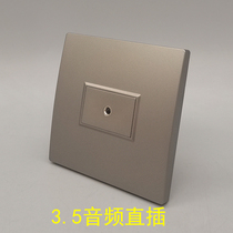 Dark gray type 86 one headphone audio solder-free plug-in gray 3 5mm single hole headphone microphone panel