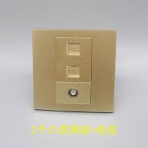 Type 86 2 Category 6 Network Cable TV Panel RJ45 Gigabit Network TV Broadband Network Cable Network Socket