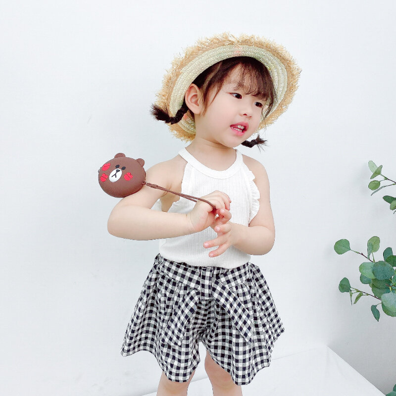 Cô gái vestth childrens 1 khí nước ngoài quần áo 2 mùa hè không tay mặc 3 làm mới 5 tuổi vào mùa hè bé sling hàng đầu.