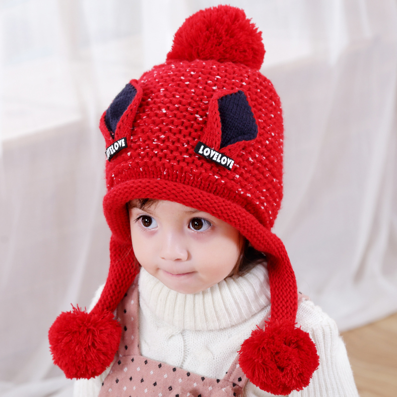 Girl Hat Autumn Winter Baby Hat Hair Line Hat Knit Child Warm Plus Suede Princess Hat Girl Baby