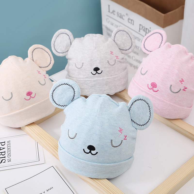 Baby hat fall 0-3 months newborn baby cap boy cotton cloth cover head hat spring and autumn baby girl baby