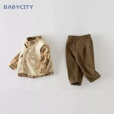 Baby autumn suit 1 one 3-year-old boy shirt net red three-piece set tide children's Korean version of foreign school clothes Beibei City