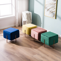 Nordic light luxury low stool living room sofa side stool Square small round stool home shoe changing bench creative stool