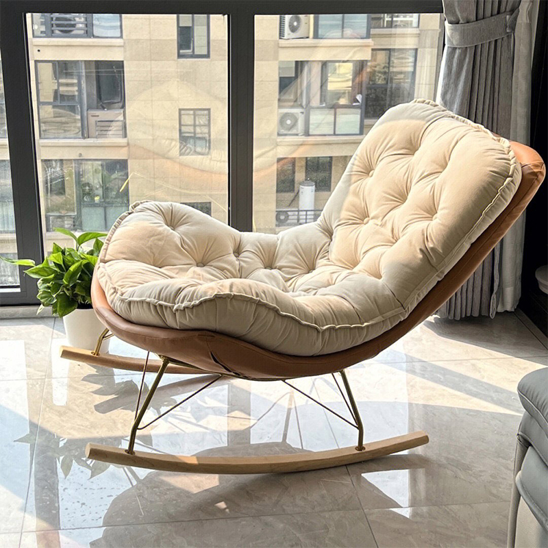 Living Room Rocking Chair, Light Luxury Balcony Leisure Chair, Home Leisure Adult Recliner, Single Sofa Chair, Lazy Recliner