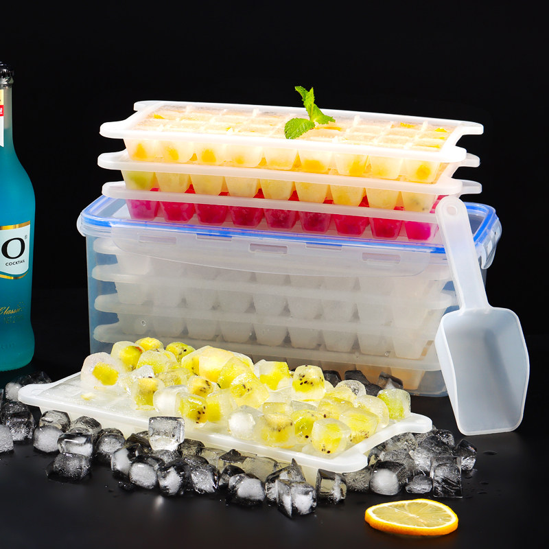 Ice Grid Home Fridge Ice-making Box Large Capacity Ice Silicone Gel Storage Ice Box Commercial Ice Maker Frozen Ice Cubes Molds