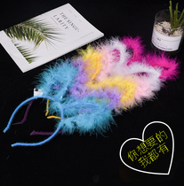  Feather rabbit ear hairband headdress luminous with lights Cat ear hairband Night Market childrens toys push stall supply