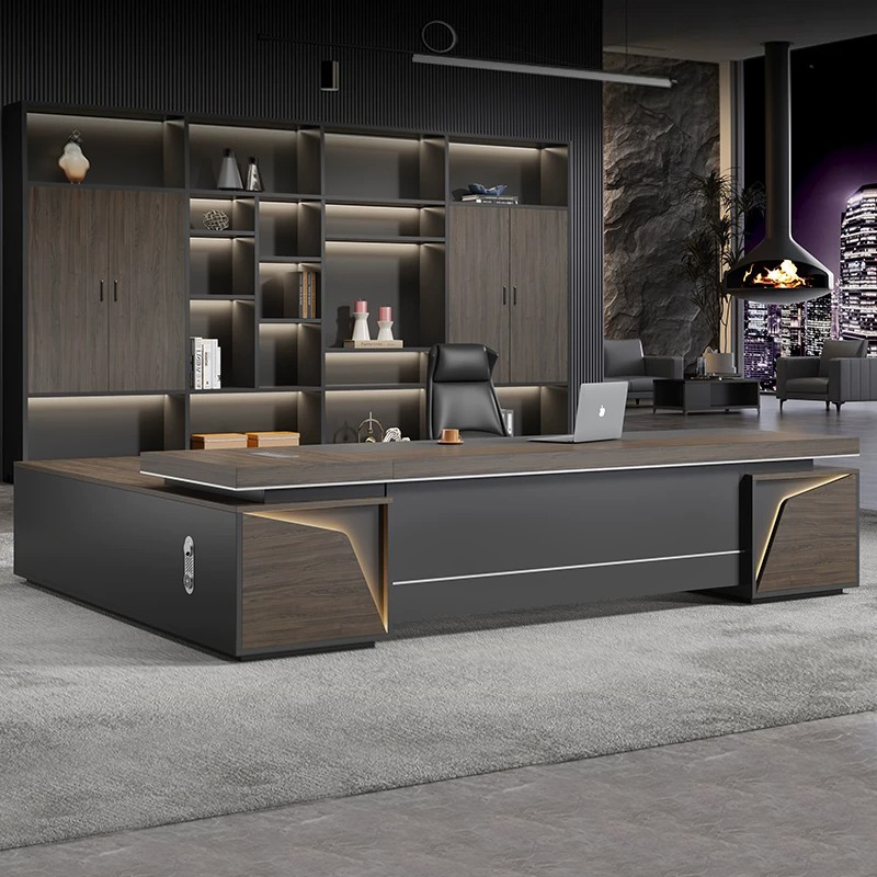 Boss Desk, Office Desk and Chair Combination, Office Desk, High-End Manager and President Desk, Simple Modern Office Furniture