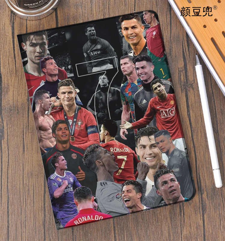 Cristiano Ronaldo Football Merchandise iPad 10.2 Suitable for Matepad Pro 11 Pen Slot Mini 5/6 Xiaomi 6 Pro Honor V8 Protective Case Air 4/5 10.9 Tenth Generation Ronaldo