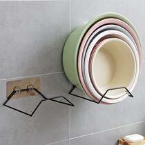 Wrought iron washbasin rack Bathroom storage rack punch-free hanging rack Wall-mounted bathroom strong hook kitchen sticky hook shelf