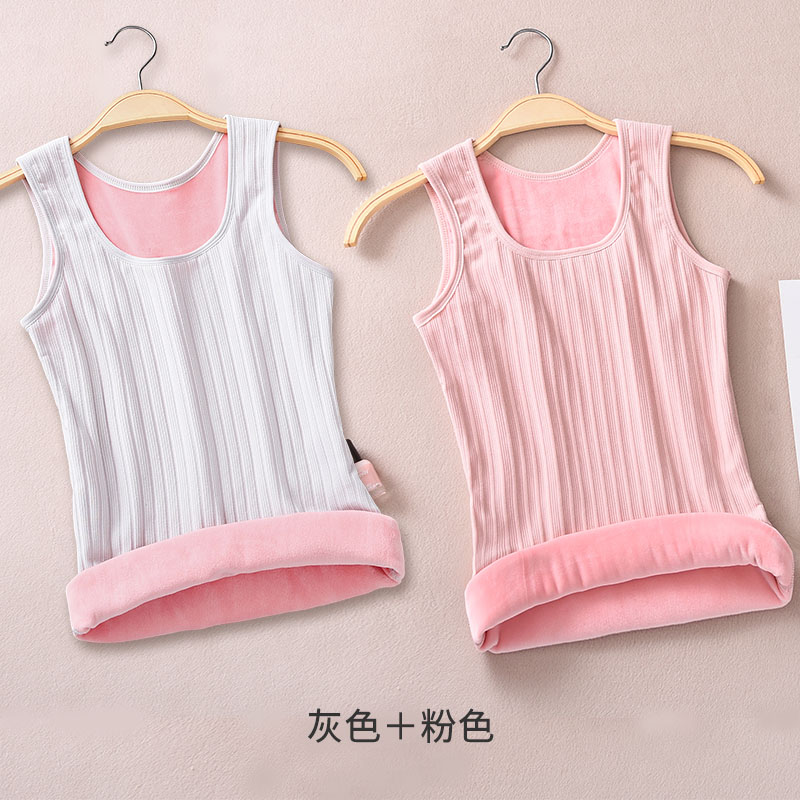 Ấm vest cô gái dày nhung mặc sling bông chặt chẽ bên trong sinh lạnh đang lớn mùa đông áo khoác đồ lót