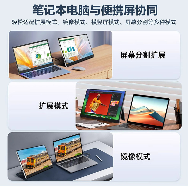 Touch Portable Monitor with 2.5K Resolution, Computer Secondary Screen Expansion, Screen Mirroring for Switch/Ps4/5/Xss, Split Screen