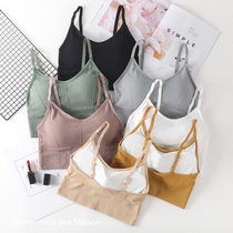 Silk protein wrapped chest chest chest sports underwear womens anti-light gathering thin bottoming vest sling back bra