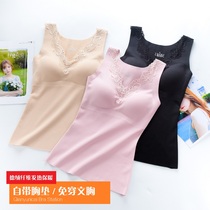 Densuede thermal underwear female inside wearing gush thickened large code tight fit with bottom self heating fiber thin suede anti-chill vest