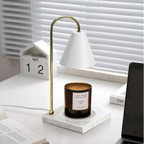 Horn cover square candle lamp Nordic melting candle table lamp Guangxi white marble melting wax modulation light