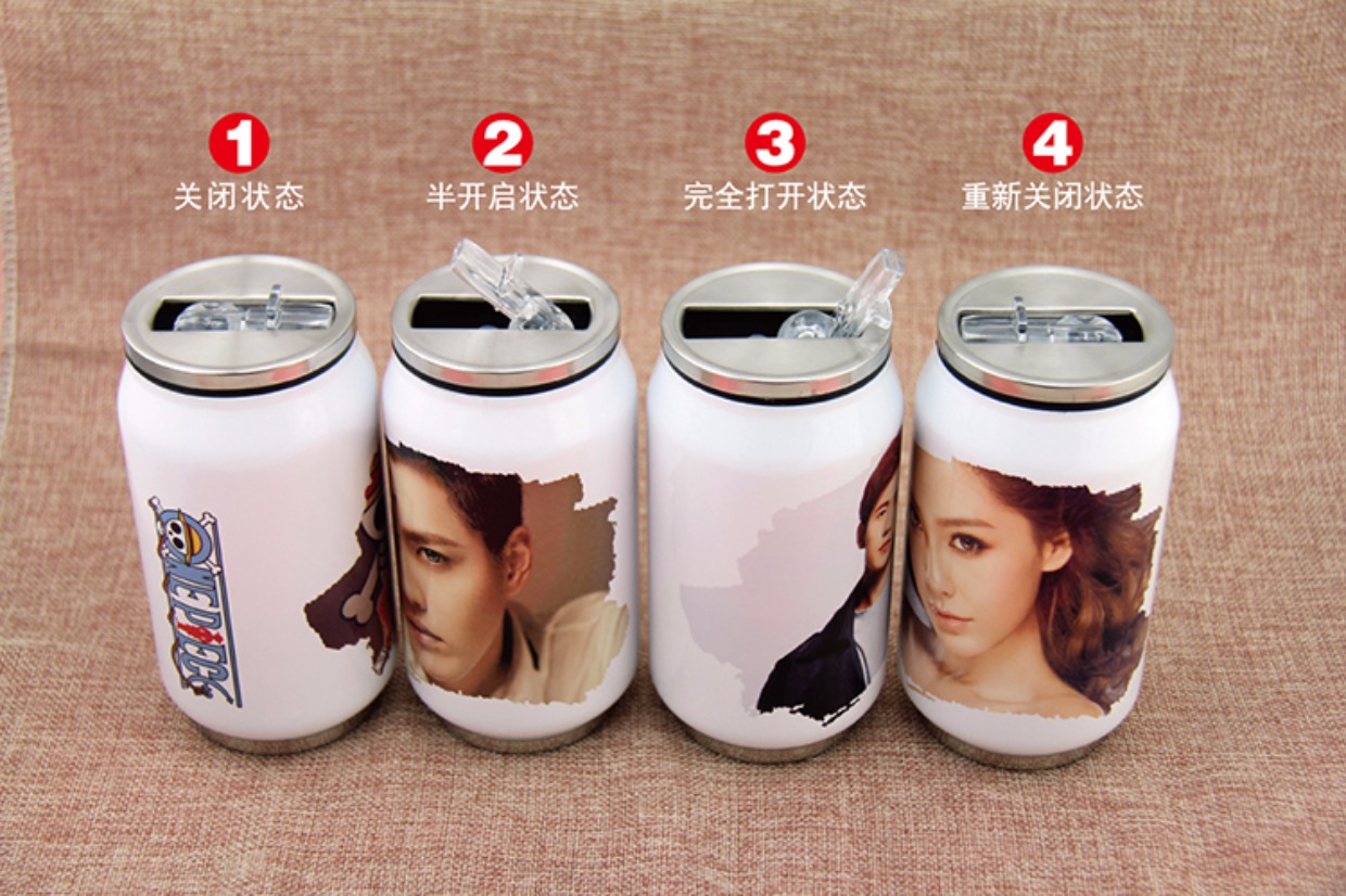 Đặc biệt cung cấp mới DIY lon cốc tùy chỉnh chữ trẻ em bằng thép không gỉ in ảnh cola thẳng thân cốc ấm giữ nhiệt