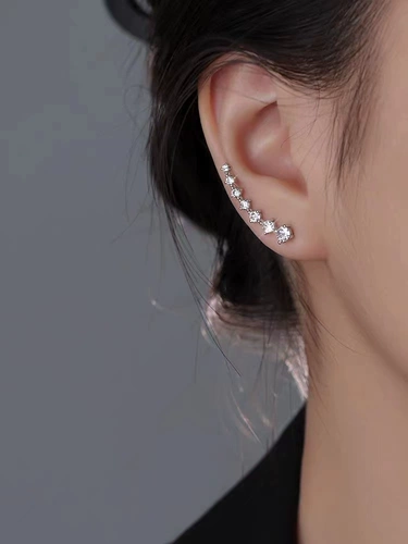 Цирконий, демисезонные серьги, серебро 925 пробы, 2023, изысканный стиль