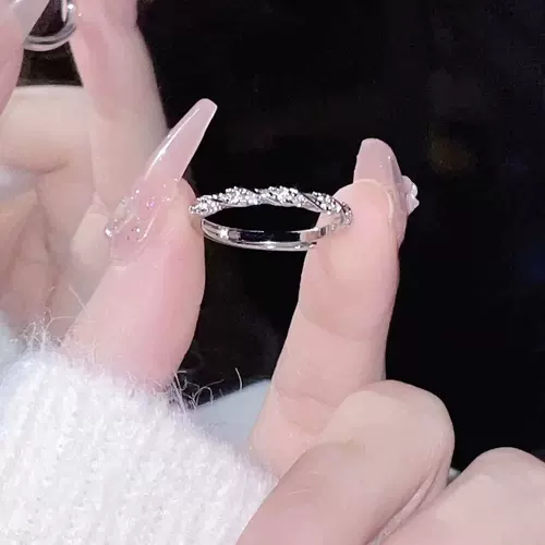 Обручальное кольцо, брендовые блестки для ногтей с косичкой, аксессуар, серебро 925 пробы, легкий роскошный стиль