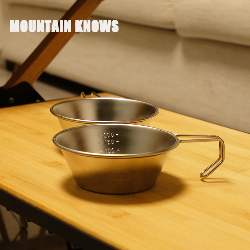 Kirman Outdoor Snow Pull Bowl 304 Stainless Steel Wide Mouth Dining Bowl Camping Portable Cutlery can heat camp Sella Cup-Taobao