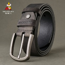 稻草人 真皮针扣腰带牛皮百搭腰带