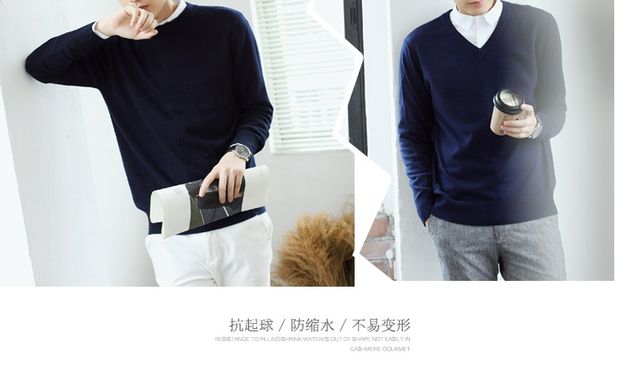 Mùa thu và mùa đông áo len cổ chữ V cho nam áo len cashmere đầu rắn màu lỏng lẻo chạm đáy áo len rộng kích thước dày áo len nam shop thời trang nam
