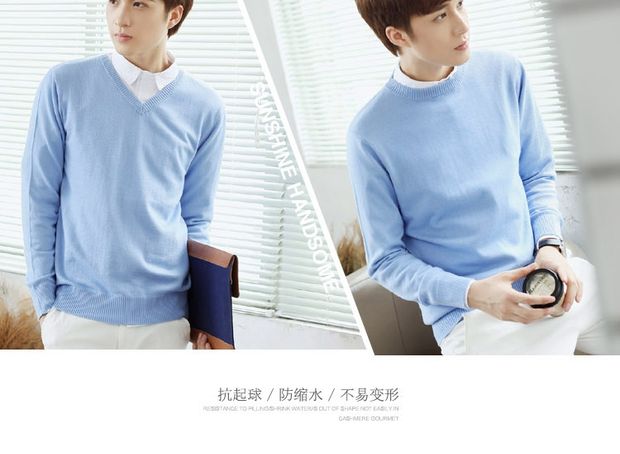 Mùa thu và mùa đông áo len cổ chữ V cho nam áo len cashmere đầu rắn màu lỏng lẻo chạm đáy áo len rộng kích thước dày áo len nam shop thời trang nam