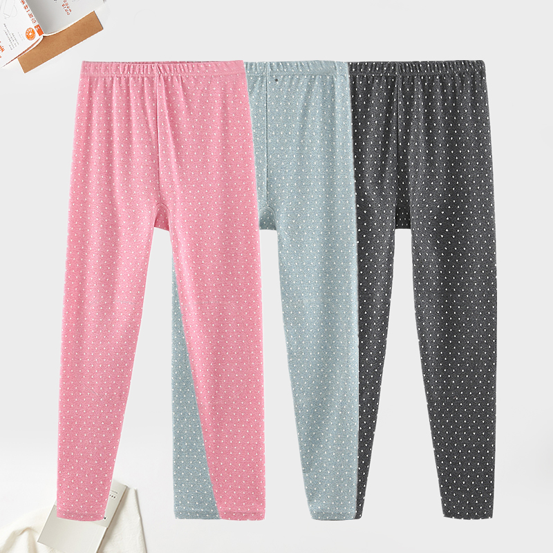 Autumn and winter in elderly sanitary pants female inside wearing mother pure cotton wool satin thickened kneecap single piece sanitary pants loose female pine mouth