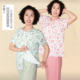 ອາຍຸກາງແລະຜູ້ສູງອາຍຸ cardigan ຝ້າຍບໍລິສຸດຂອງແມ່ຍິງແຂນສັ້ນ vest ແມ່ວ່າງບາງບວກຂະຫນາດ cardigan ຊຸດເຮືອນ