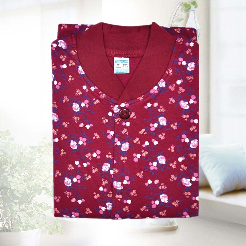 Mùa xuân bông cardigan mẹ trang phục áo khoác trung niên ba lớp lót dài tay womens kẹp bông lớn kích thước dày quần áo mùa thu